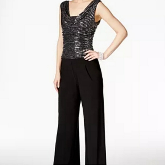 R&M Richards Woman Black and Silver Jumpsuit - Picture 7 of 7